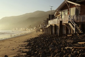 Coastline of Topanga Beach which passes into Malibu beach.